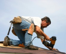 Man repairing the roof